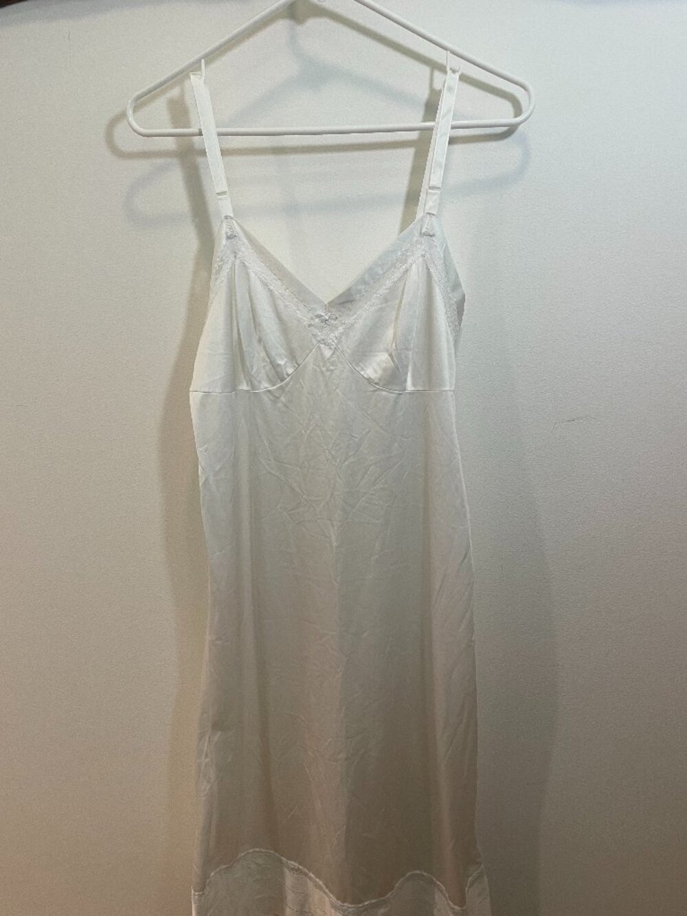 Vintage Lorraine Lace Slip Dress White Tall 36